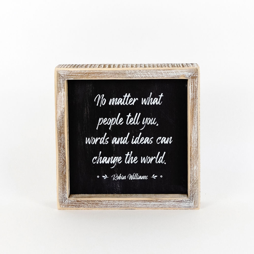 Reversible Wood Framed Sign (WORDS/ACT) - The Nifty Decor