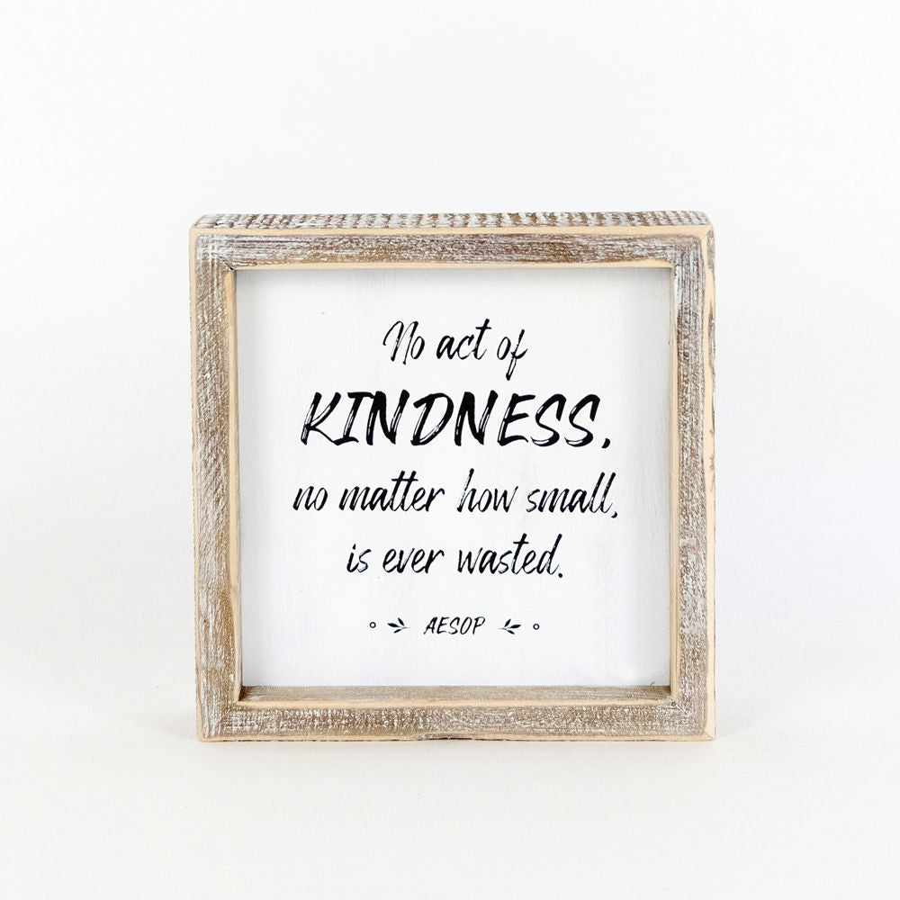 Reversible Wood Framed Sign (WORDS/ACT) - The Nifty Decor