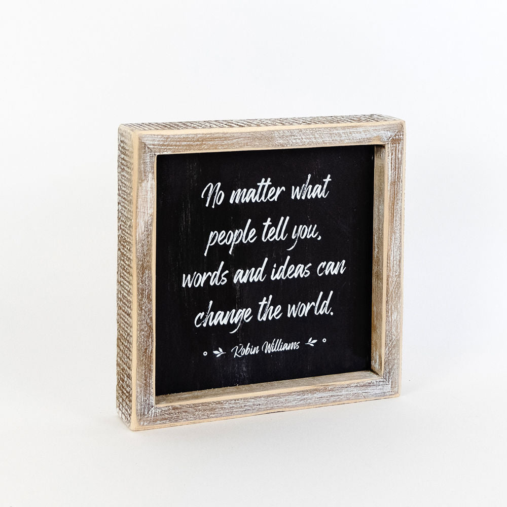 Reversible Wood Framed Sign (WORDS/ACT) - The Nifty Decor