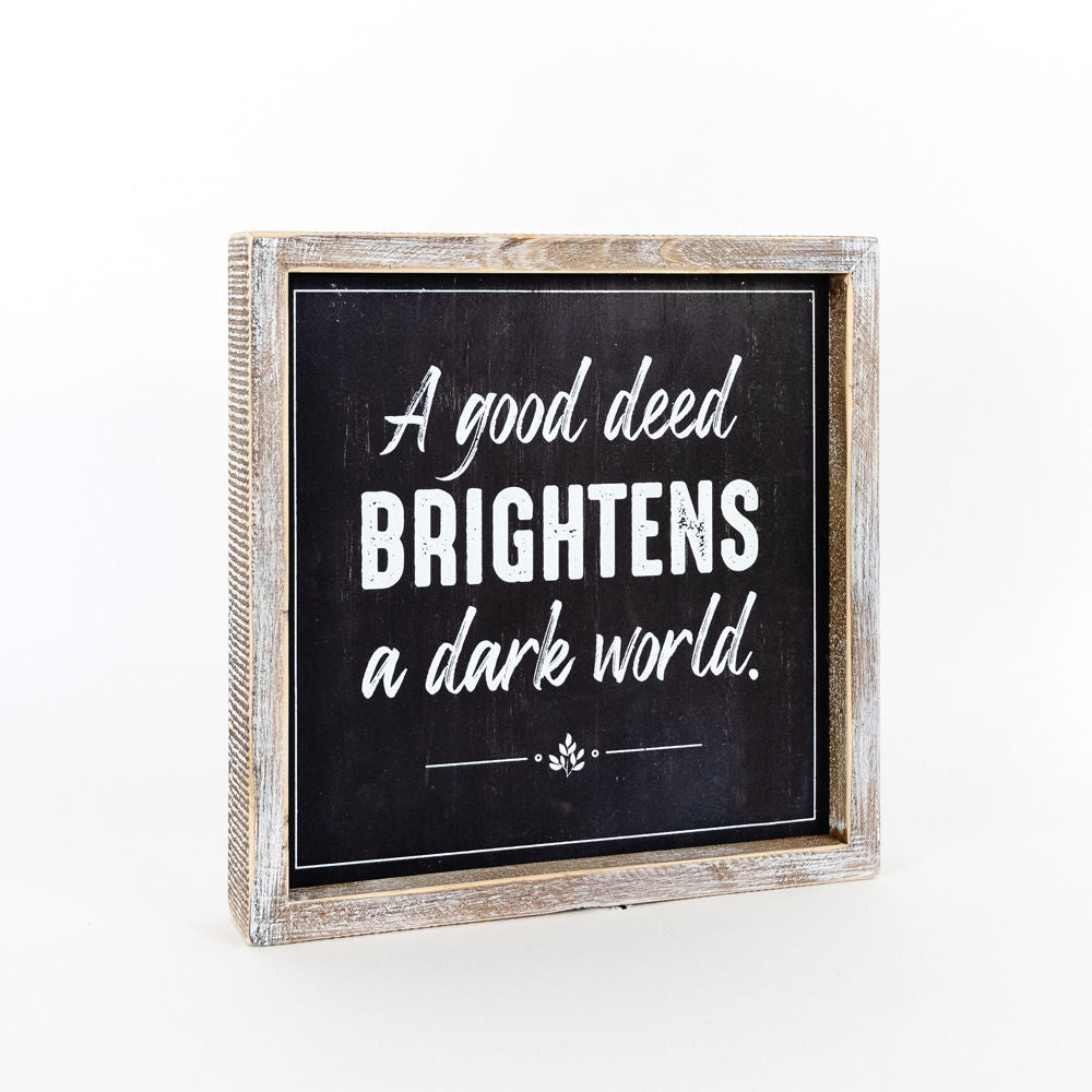 Reversible Wood Framed Sign (DEED/ RISE) - The Nifty Decor