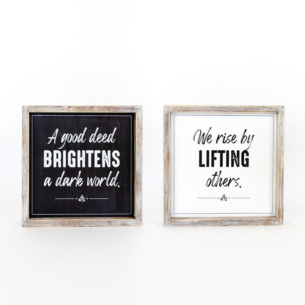 Reversible Wood Framed Sign (DEED/ RISE) - The Nifty Decor