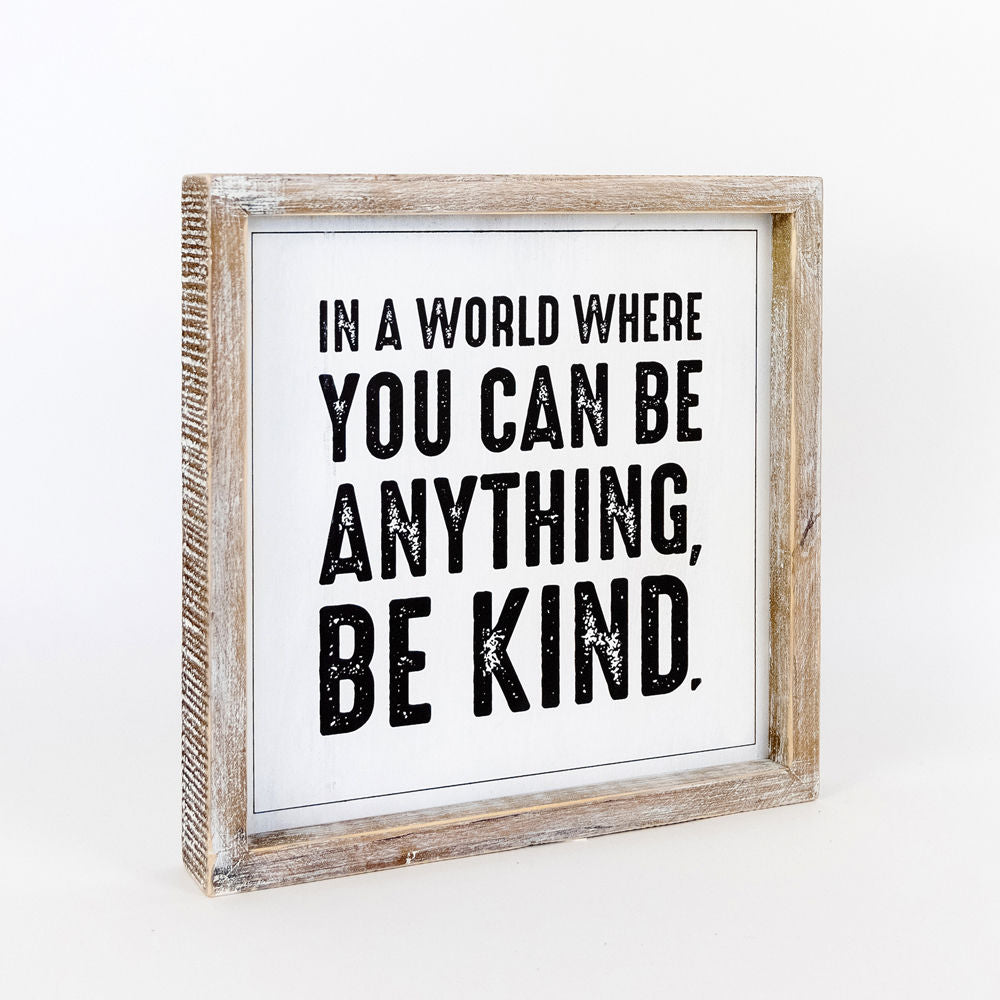 Reversible Wood Framed Sign (CHANGE/ KIND) - The Nifty Decor