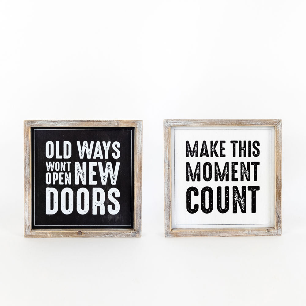 Reversible Wood Framed Sign (DOOR/COUNT) - The Nifty Decor