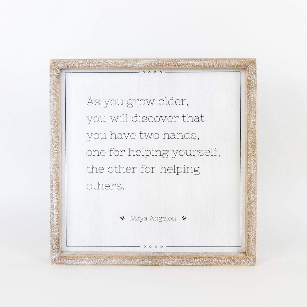 Reversible Wood Framed Sign (STAND/ HANDS) - The Nifty Decor