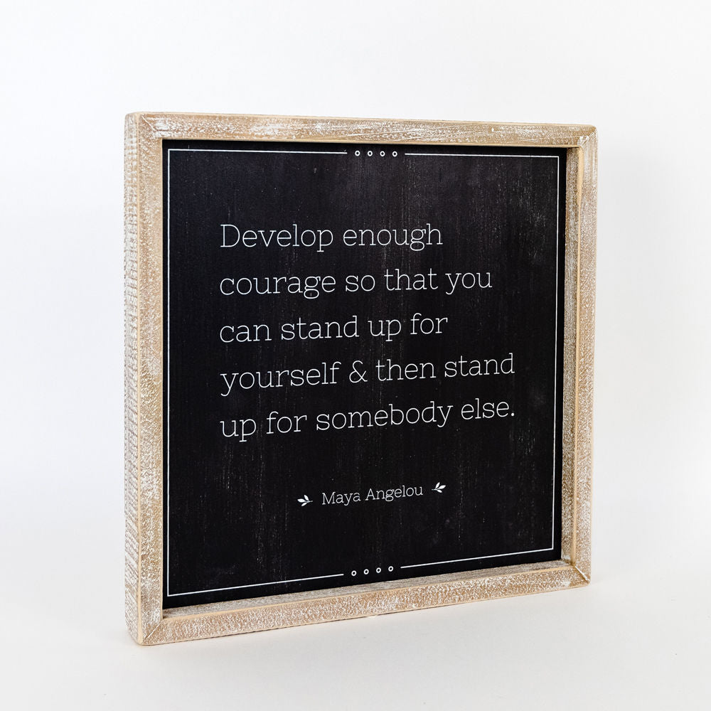 Reversible Wood Framed Sign (STAND/ HANDS) - The Nifty Decor