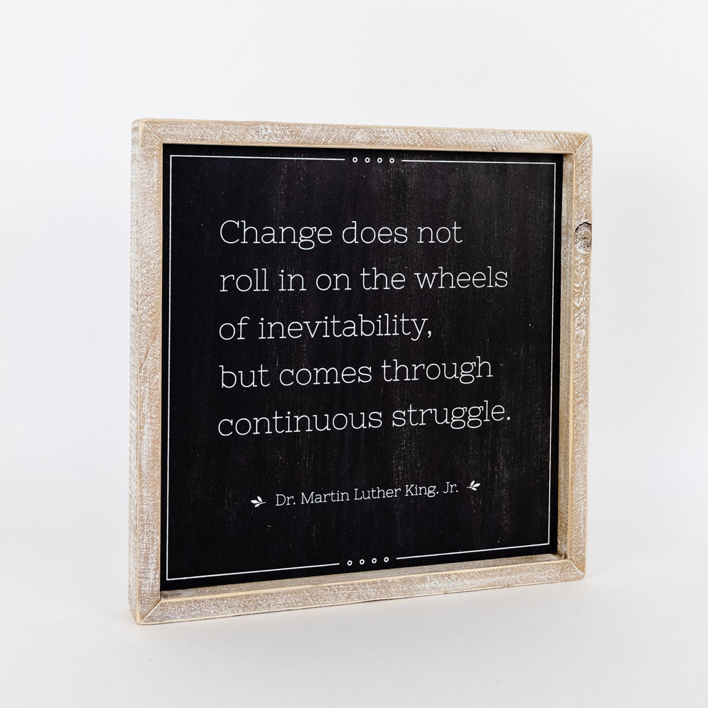 Reversible Wood Framed Sign (LIFE/ CHANGE) - The Nifty Decor