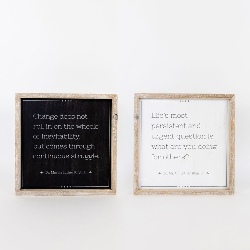 Reversible Wood Framed Sign (LIFE/ CHANGE) - The Nifty Decor