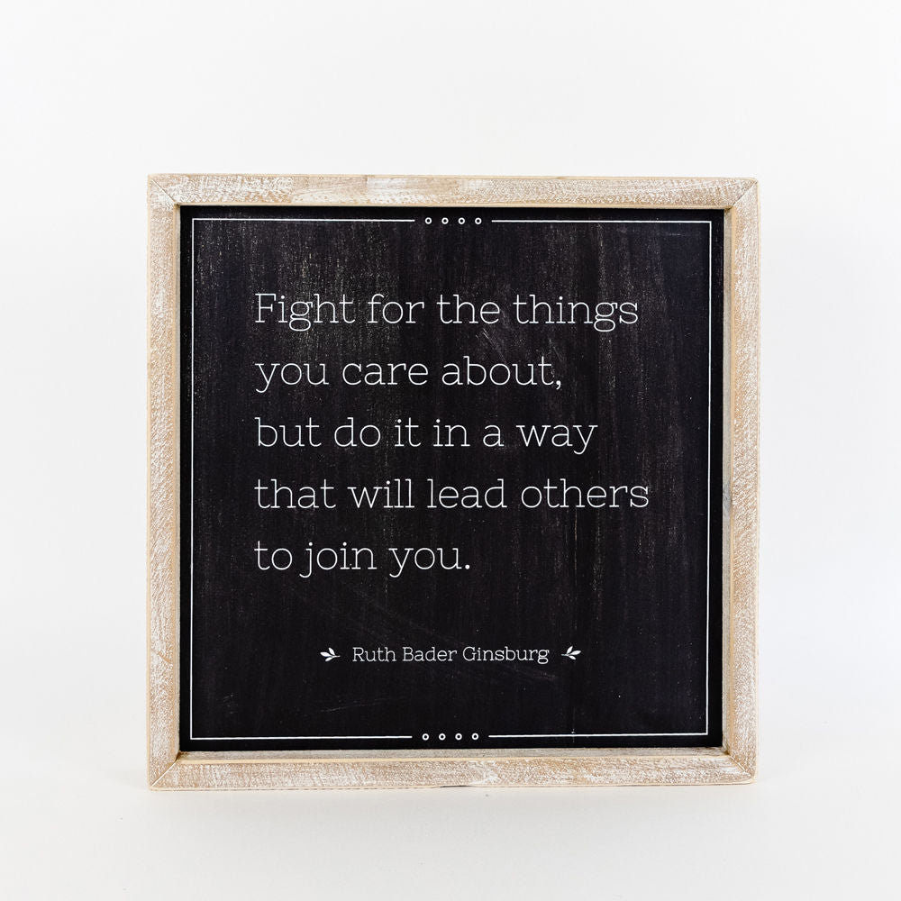 Reversible Wood Framed Sign (FIGHT/ CHANGE) - The Nifty Decor
