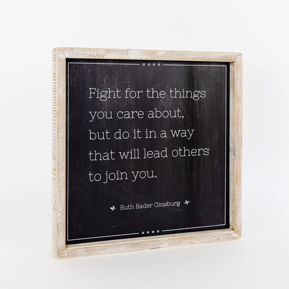 Reversible Wood Framed Sign (FIGHT/ CHANGE) - The Nifty Decor