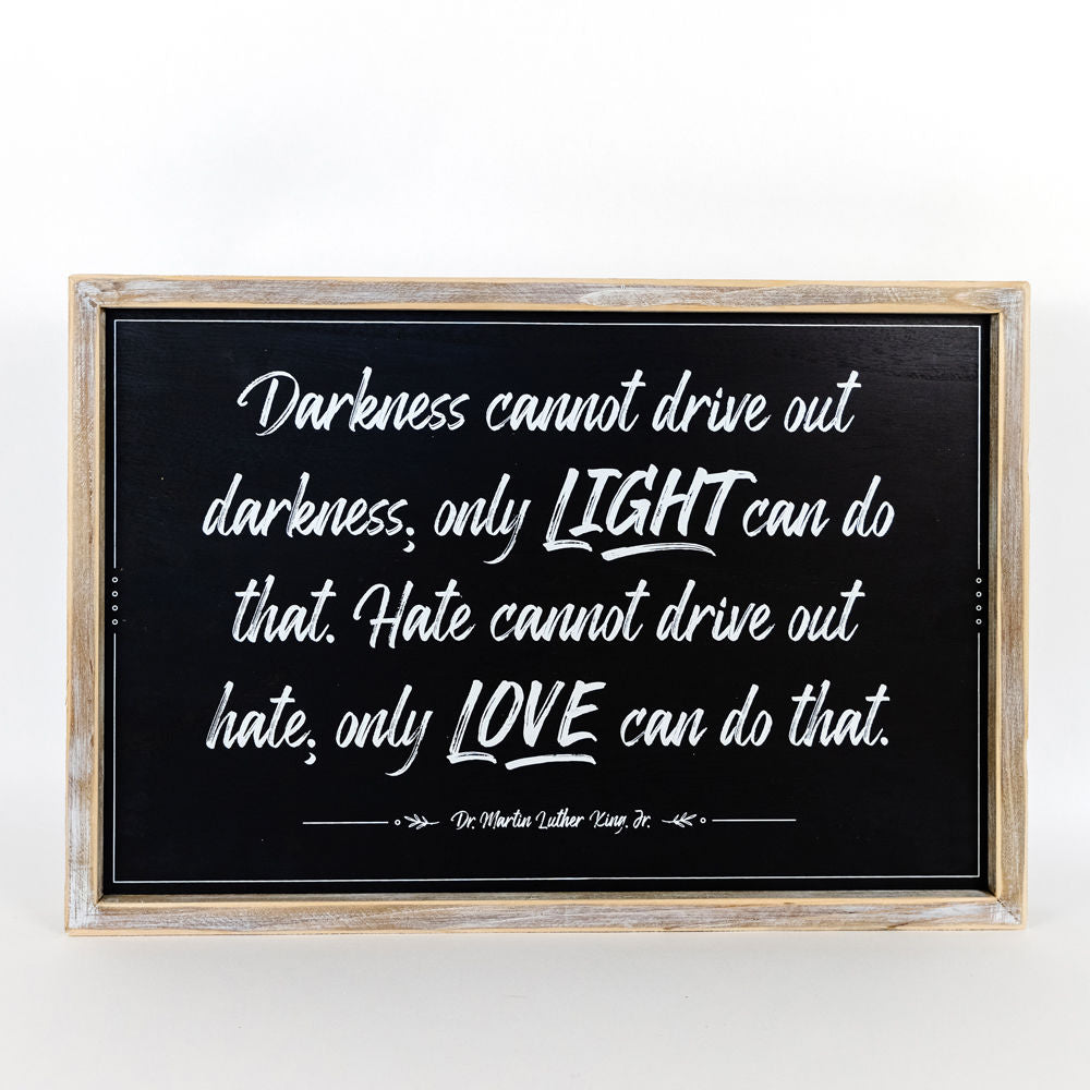 Reversible Wood Framed Sign (DARKNESS) - The Nifty Decor