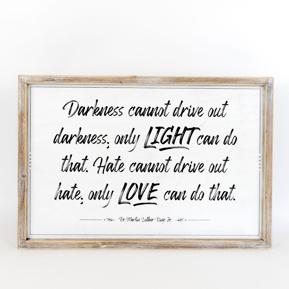 Reversible Wood Framed Sign (DARKNESS) - The Nifty Decor