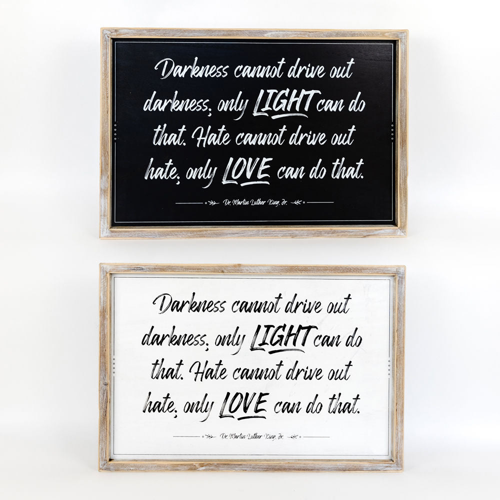 Reversible Wood Framed Sign (DARKNESS) - The Nifty Decor