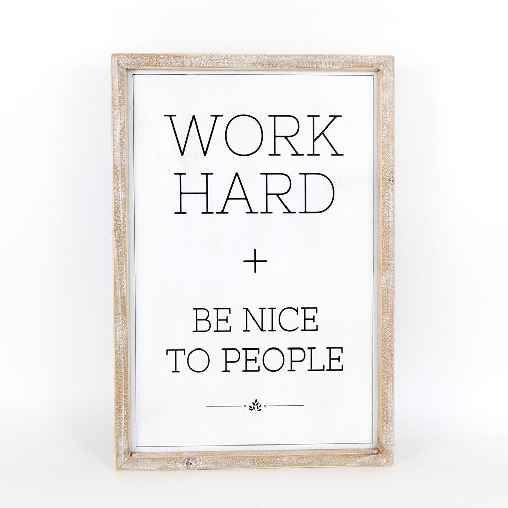 Reversible Wood Framed Sign (WORK) - The Nifty Decor