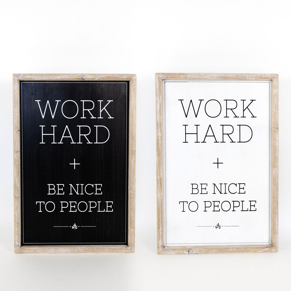 Reversible Wood Framed Sign (WORK) - The Nifty Decor