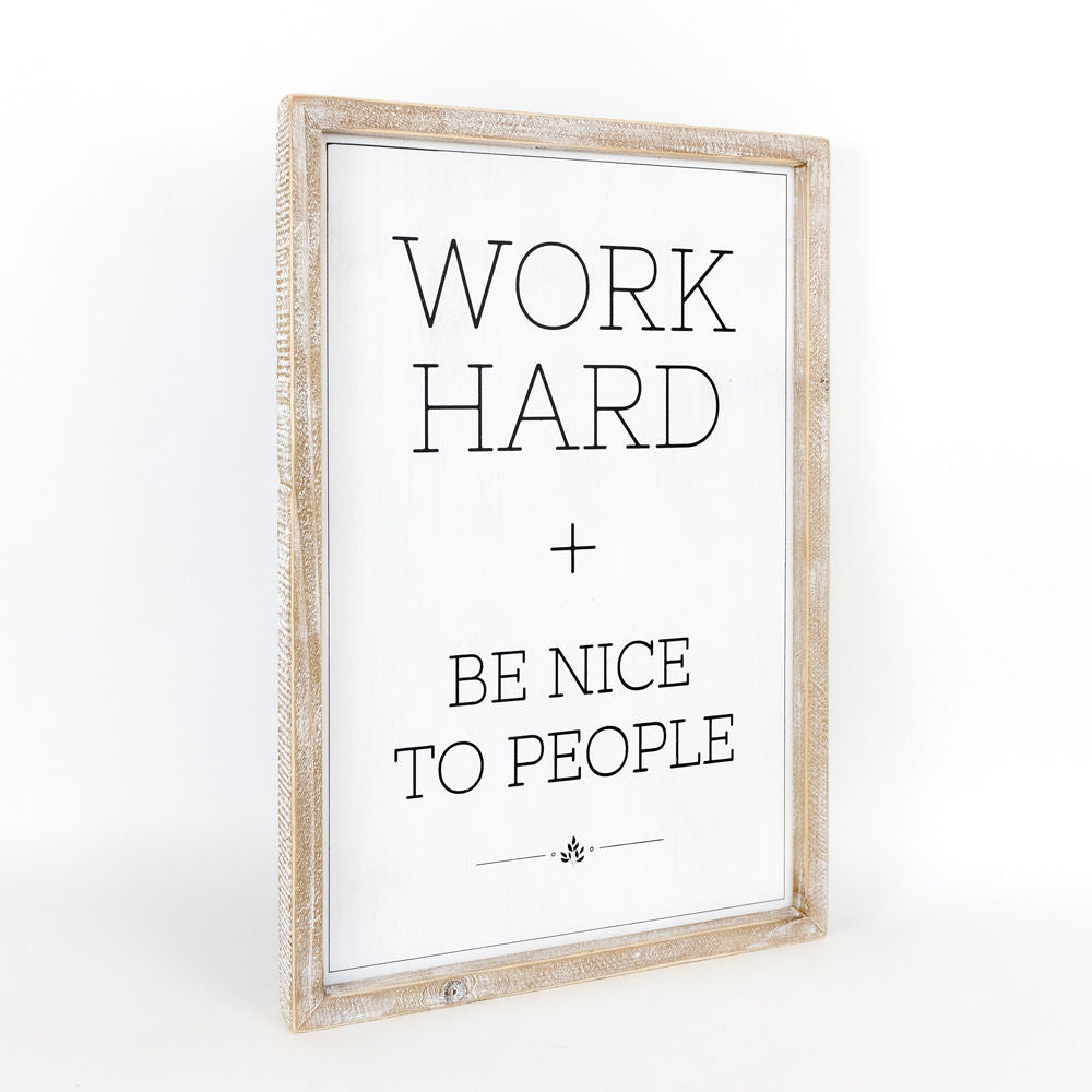 Reversible Wood Framed Sign (WORK) - The Nifty Decor