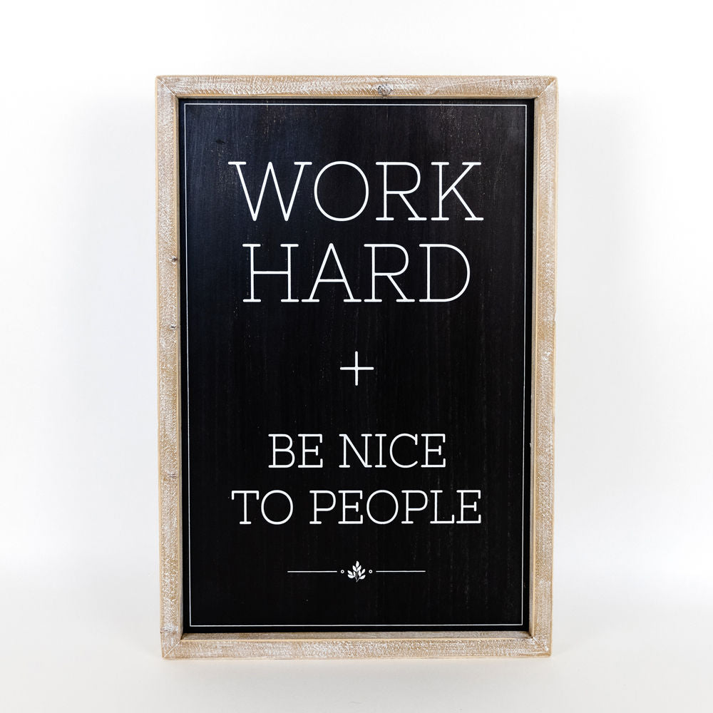 Reversible Wood Framed Sign (WORK) - The Nifty Decor