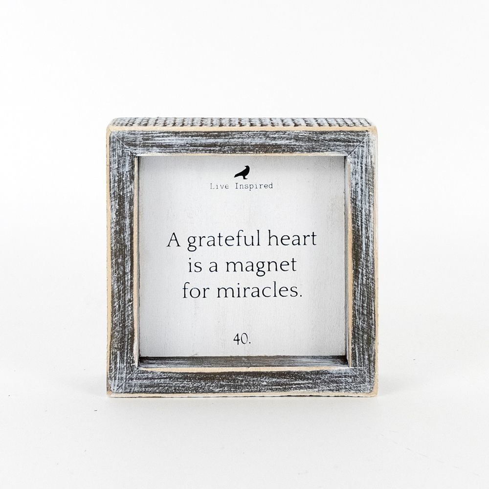 Wood Framed Sign (GREATFUL HEART) - The Nifty Decor