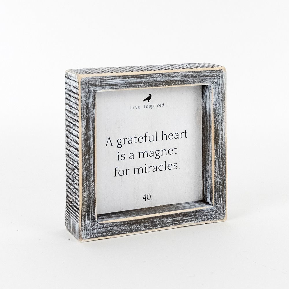 Wood Framed Sign (GREATFUL HEART) - The Nifty Decor