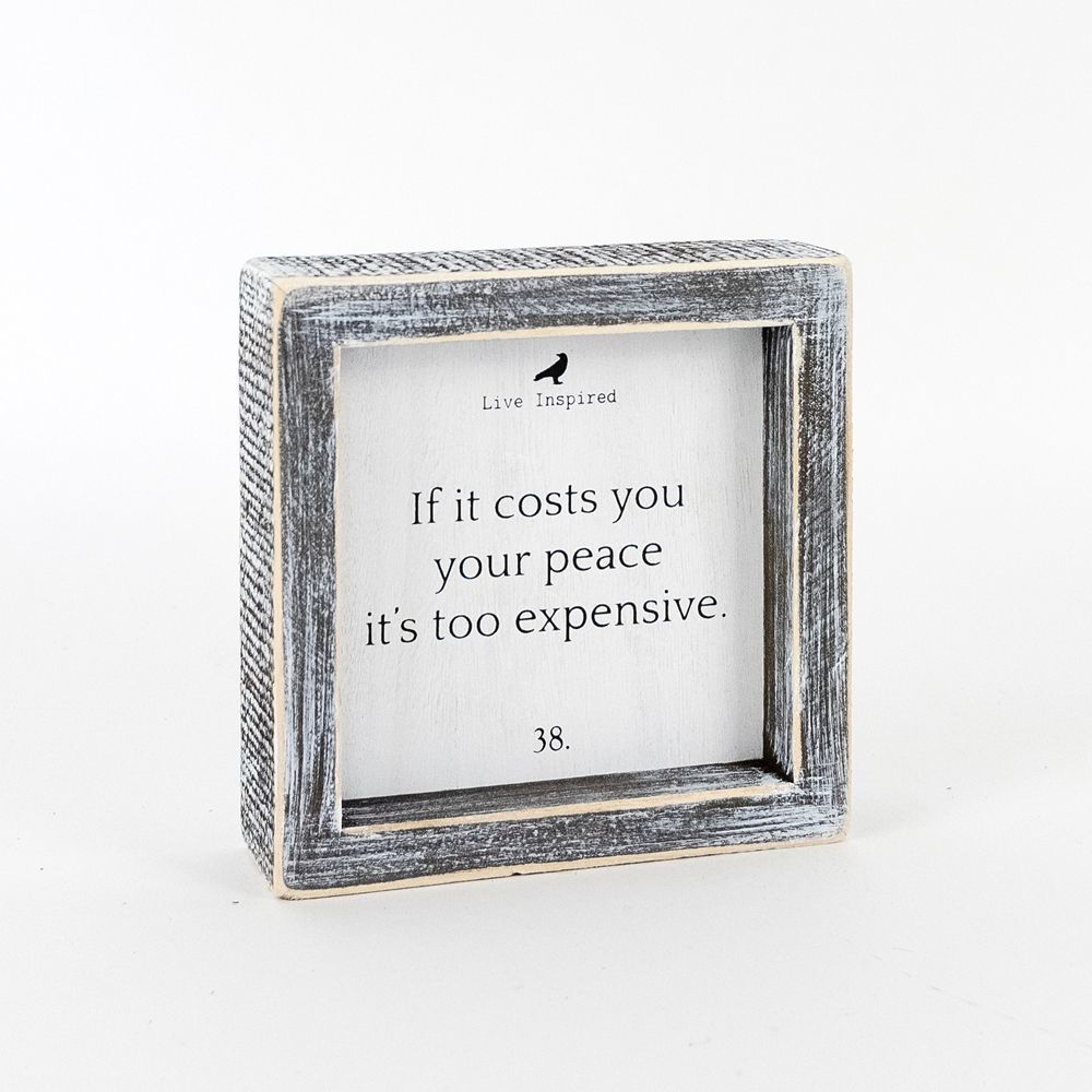 Wood Framed Sign (PEACE) - The Nifty Decor