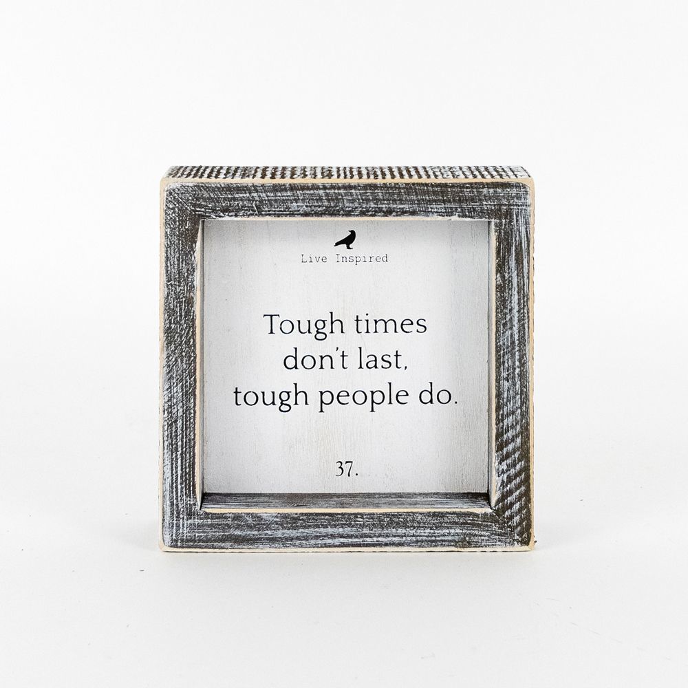 Wood framed sign (TOUGH PEOPLE) - The Nifty Decor