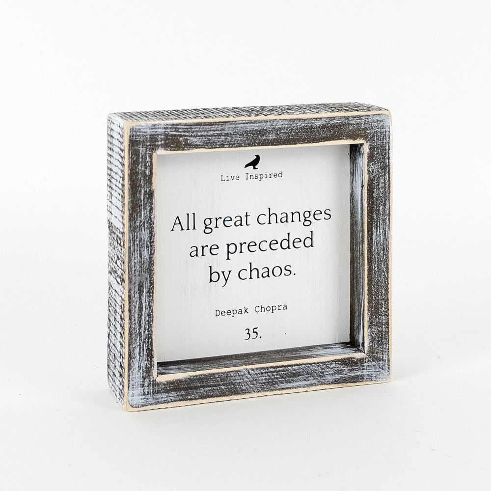 Wood Framed Sign (GREAT CHANGES) - The Nifty Decor