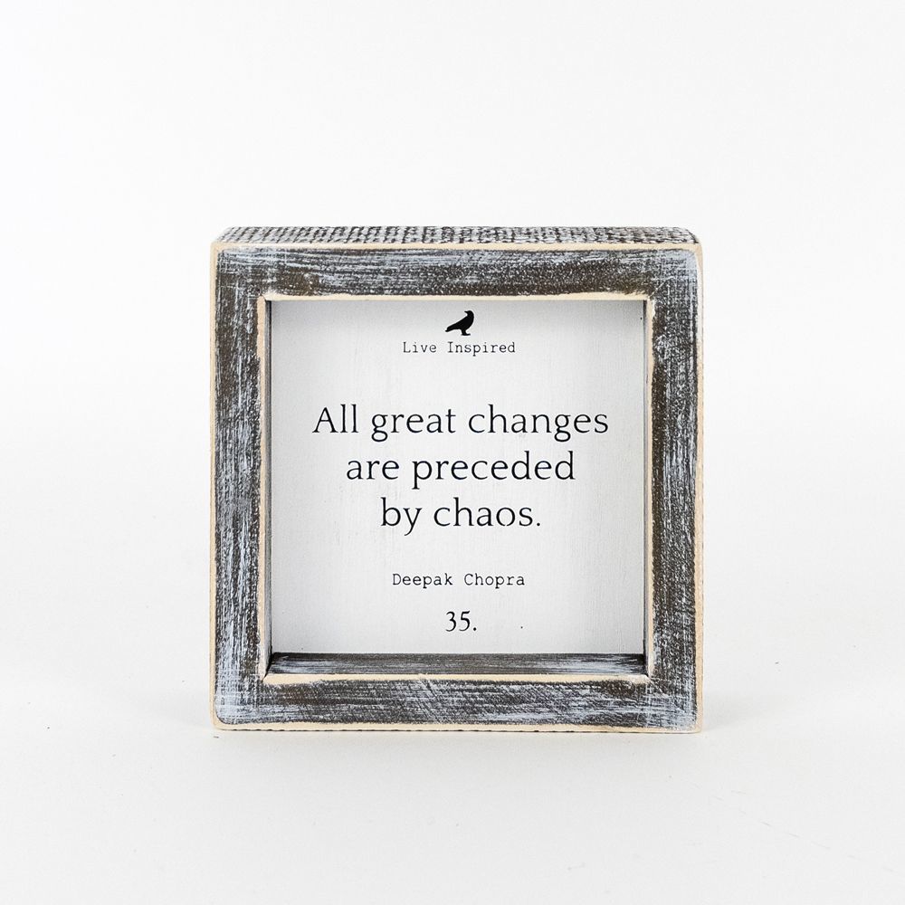 Wood Framed Sign (GREAT CHANGES) - The Nifty Decor
