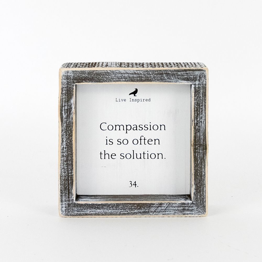 Wood Framed Sign (COMPASSION) - The Nifty Decor