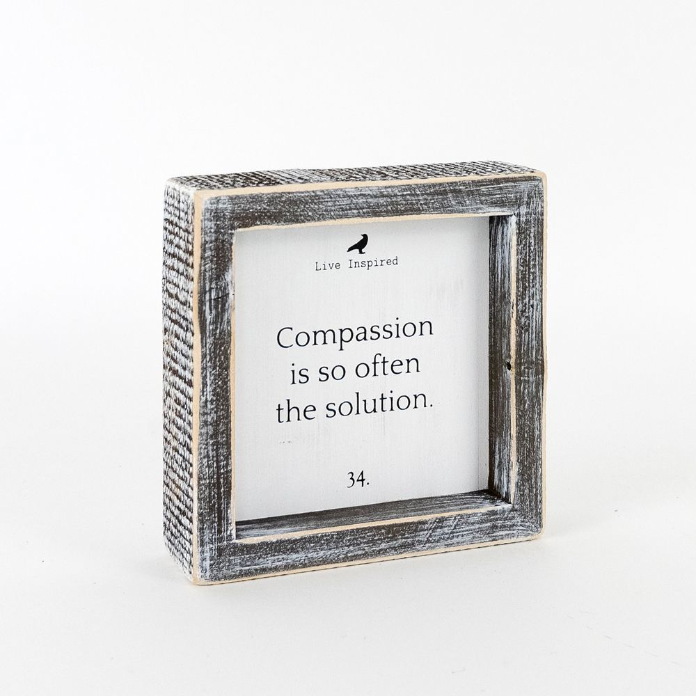 Wood Framed Sign (COMPASSION) - The Nifty Decor