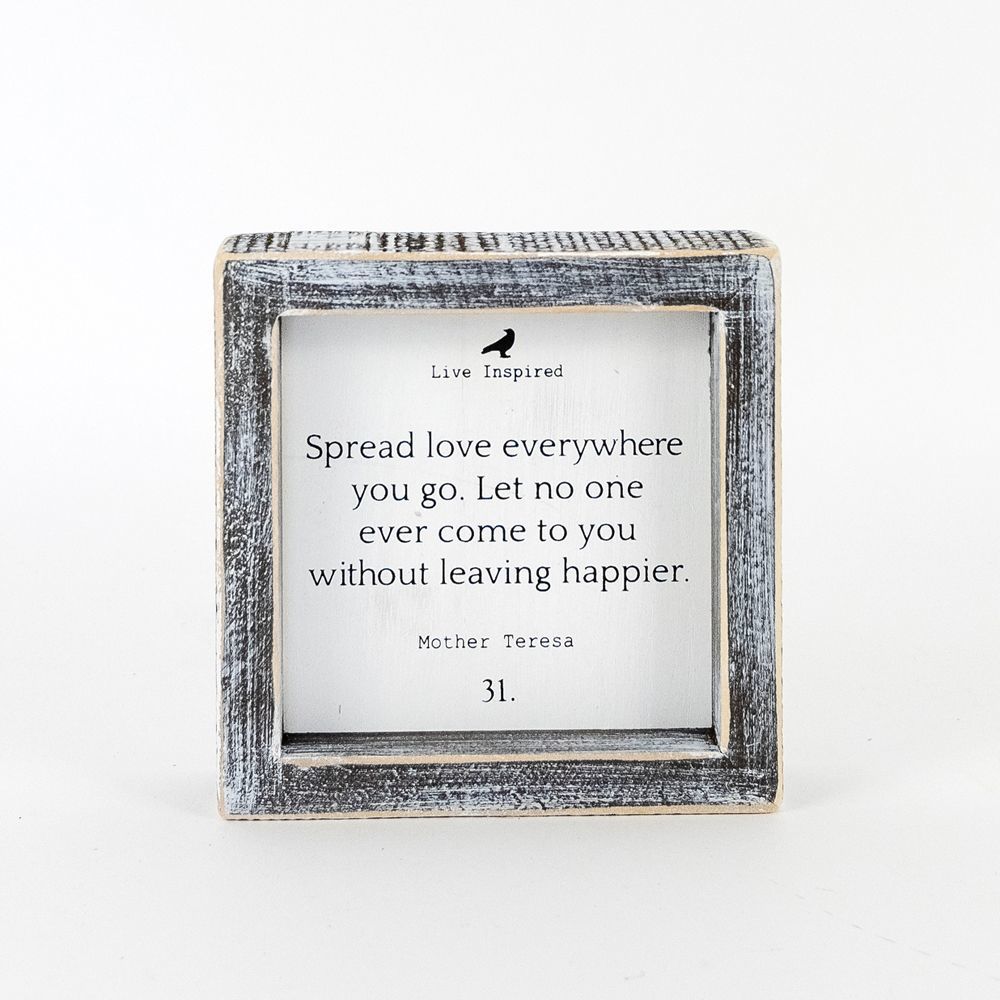 Wood framed sign (SPREAD LOVE) - The Nifty Decor