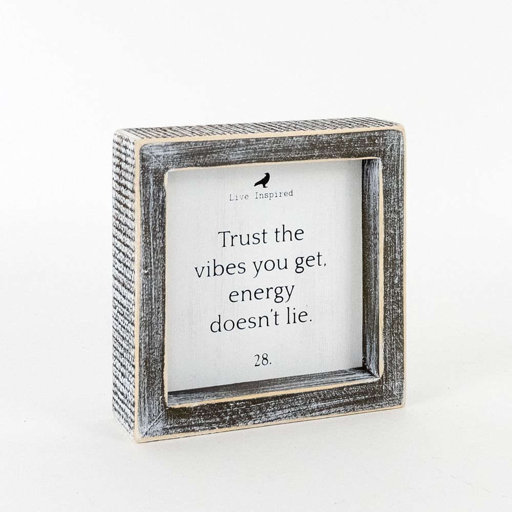 Wood Framed Sign (VIBES) - The Nifty Decor