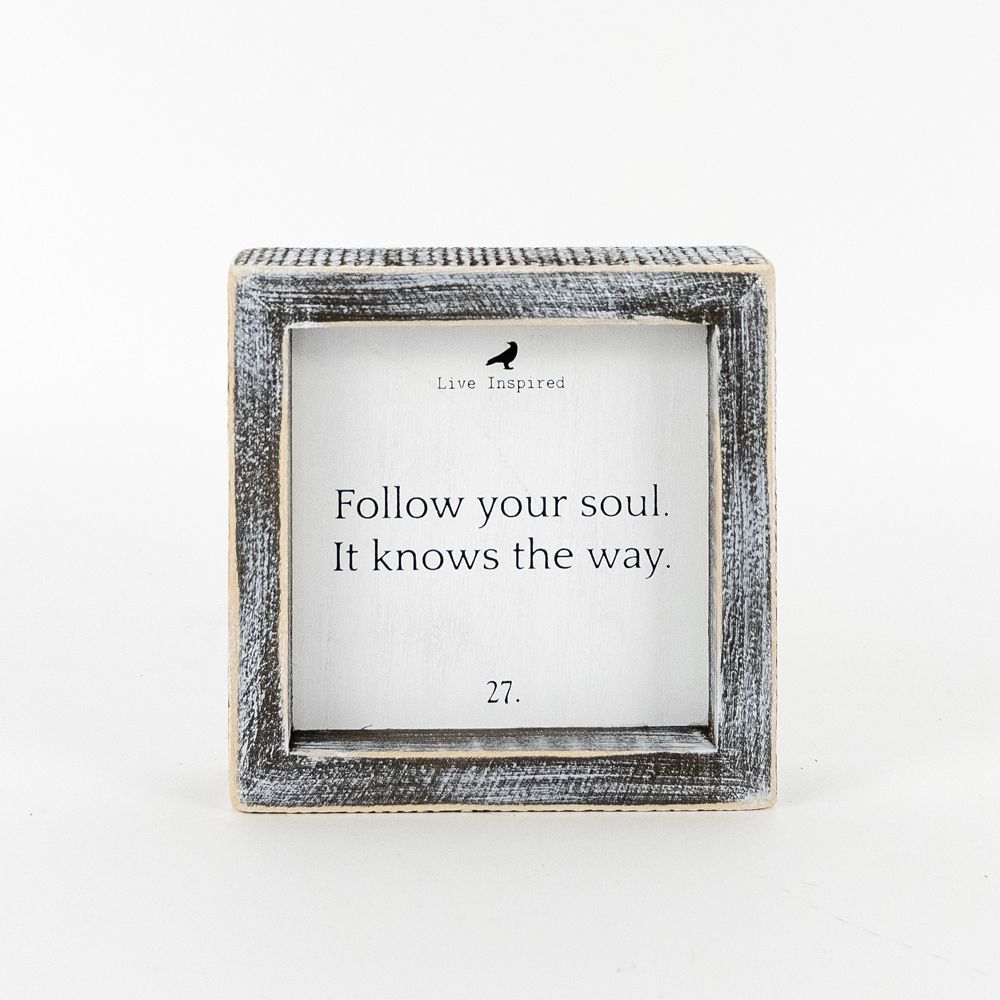 Wood Framed Sign (FOLLOW SOUL) - The Nifty Decor