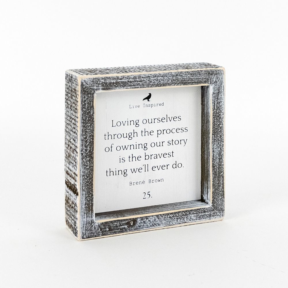 Wood Framed Sign (LOVING OURSELVES) - The Nifty Decor