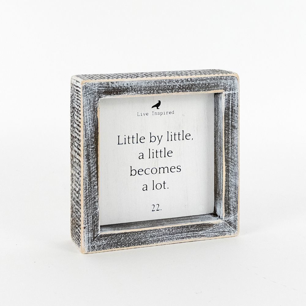 Wood Framed Sign (LITTLE/LOT) - The Nifty Decor