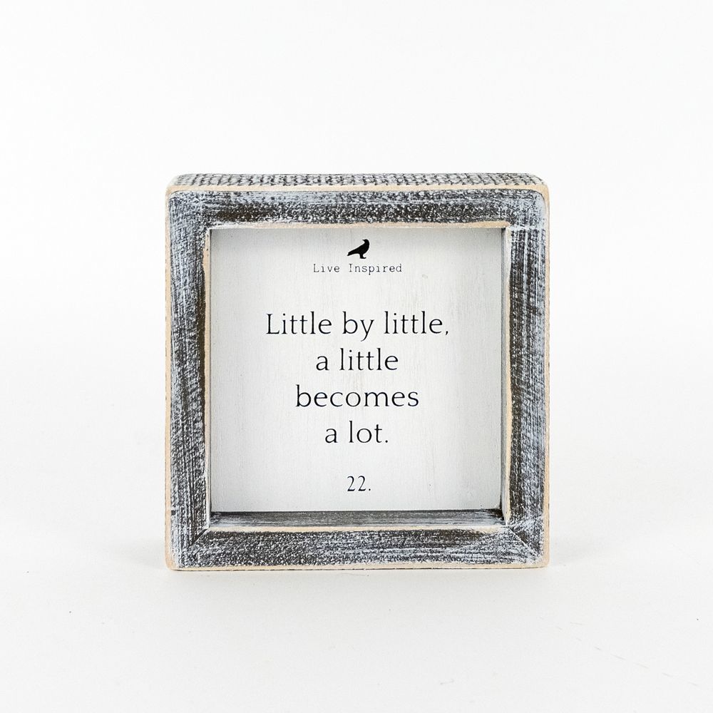 Wood Framed Sign (LITTLE/LOT) - The Nifty Decor