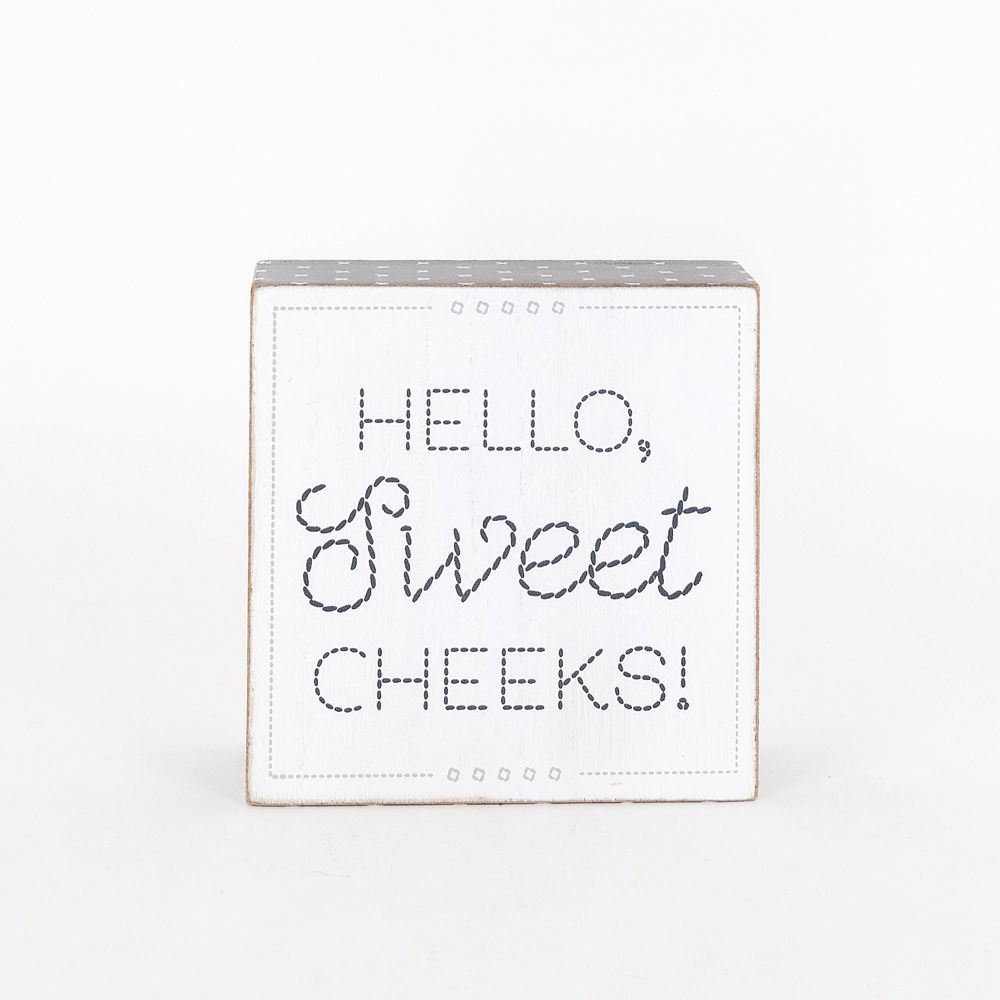 Reversible wood Brick (HELLO/HANDS) - The Nifty Decor