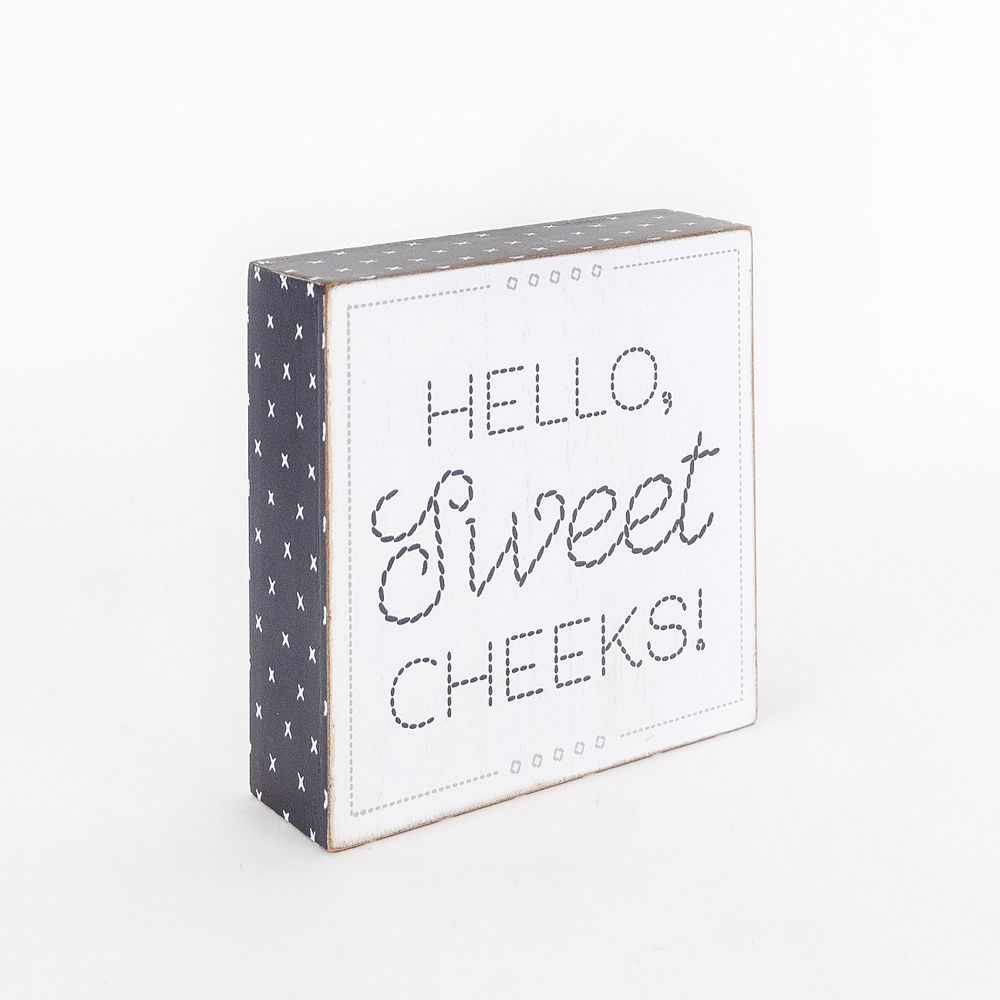 Reversible wood Brick (HELLO/HANDS) - The Nifty Decor