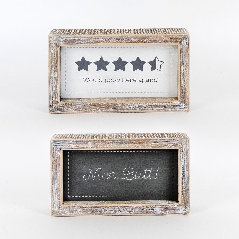 NICE/POOP Reversible sign - The Nifty Decor