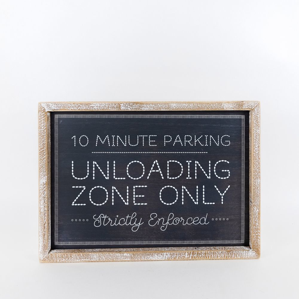 Reversible framed sign (ZONE/PLEASE) - The Nifty Decor