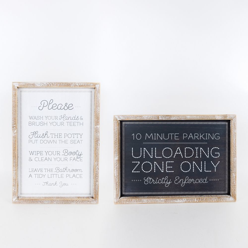 Reversible framed sign (ZONE/PLEASE) - The Nifty Decor
