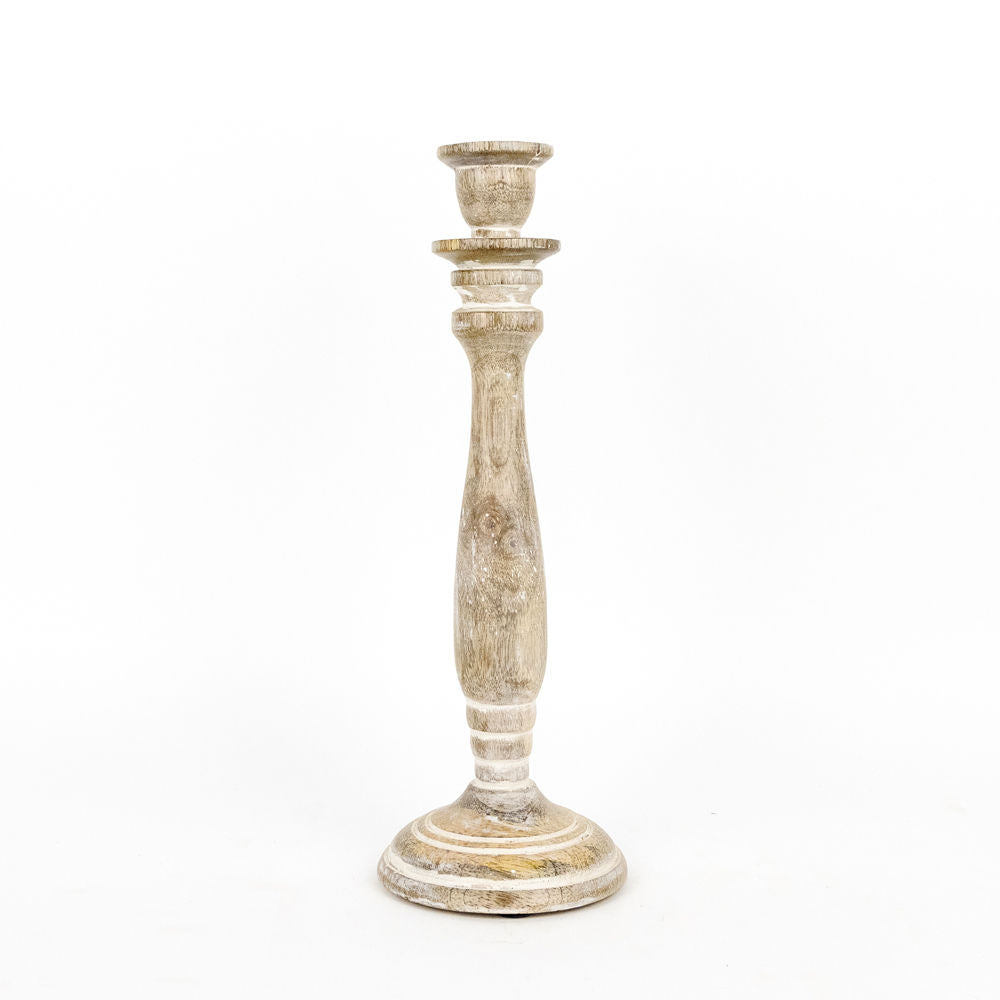 Mango wood candle holder, large - The Nifty Decor