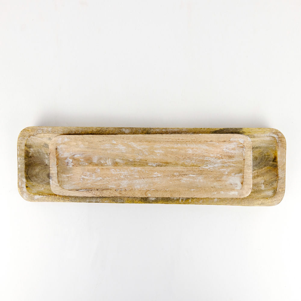 Mango wood nested tray, set of 2 - The Nifty Decor