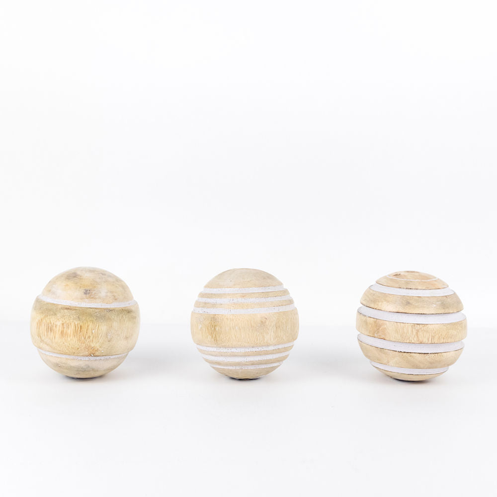 Big Mango wood balls, set of 3 - The Nifty Decor