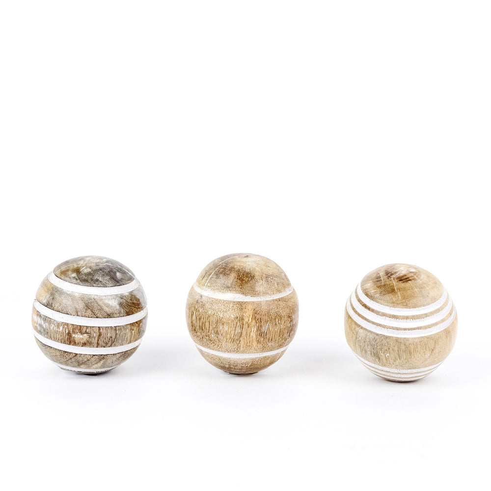 Mango wood balls, set of 3 - The Nifty Decor
