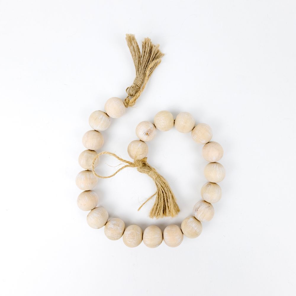 Natural Beaded Garland with tassels - The Nifty Decor