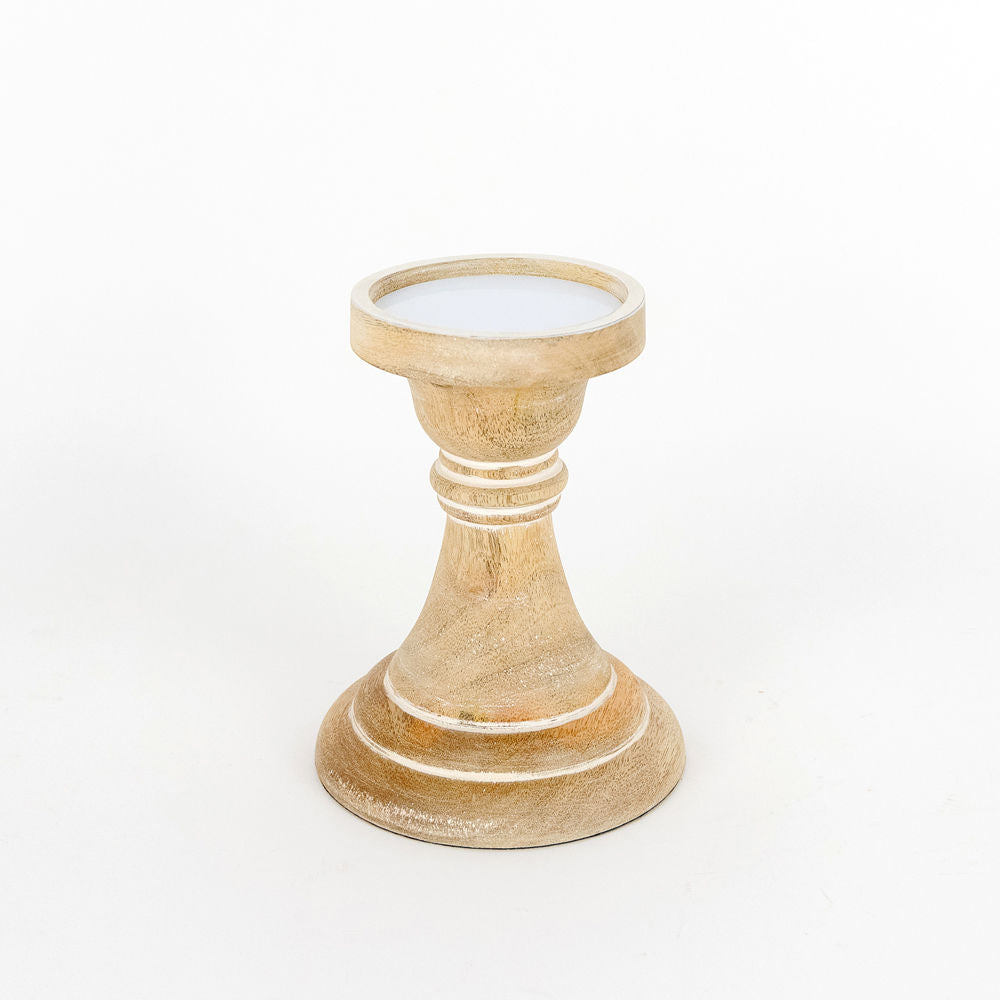 Mango wood candle holder - The Nifty Decor