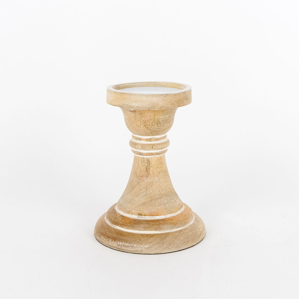 Mango wood candle holder - The Nifty Decor