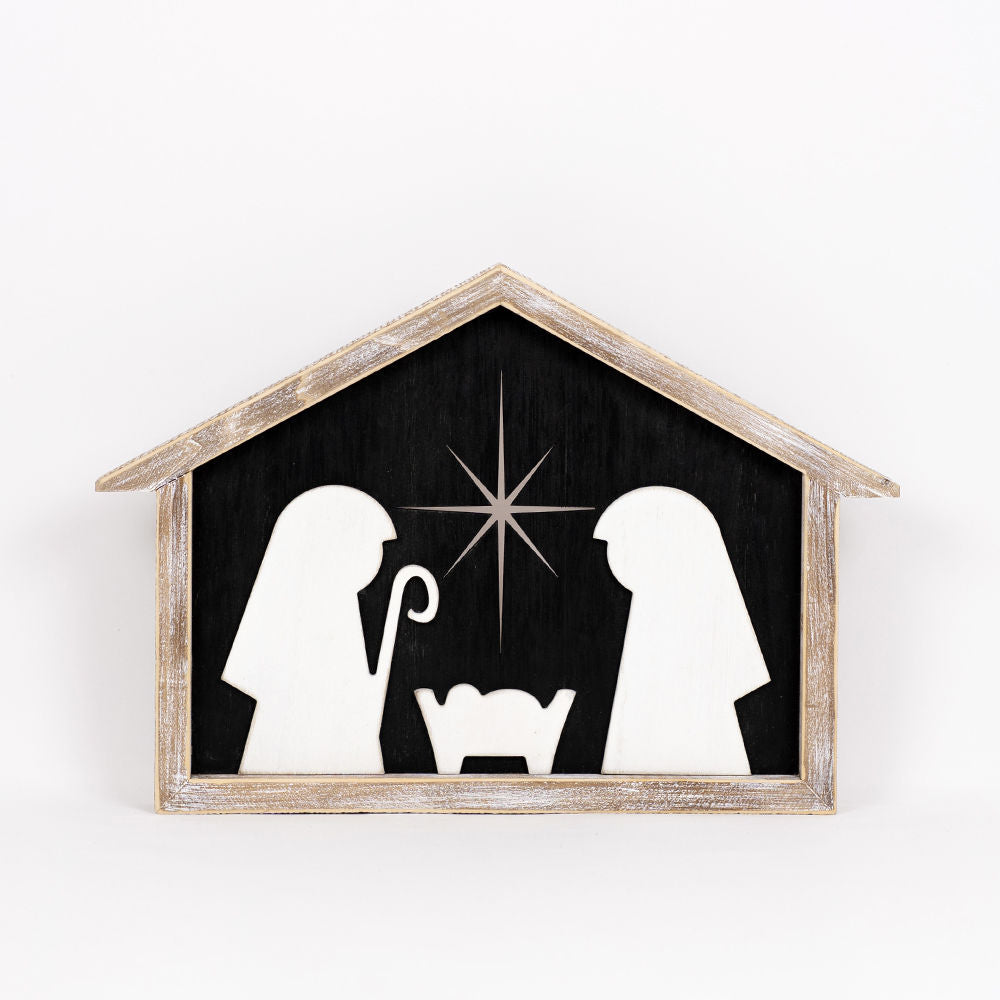 NATIVITY, wood frame house - The Nifty Decor