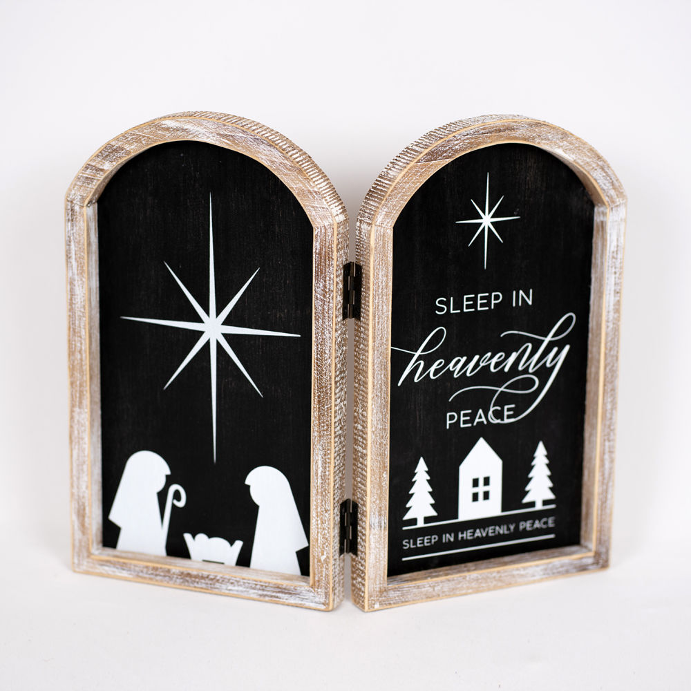 HEAVENLY/PEACE, foldable wood sign - The Nifty Decor