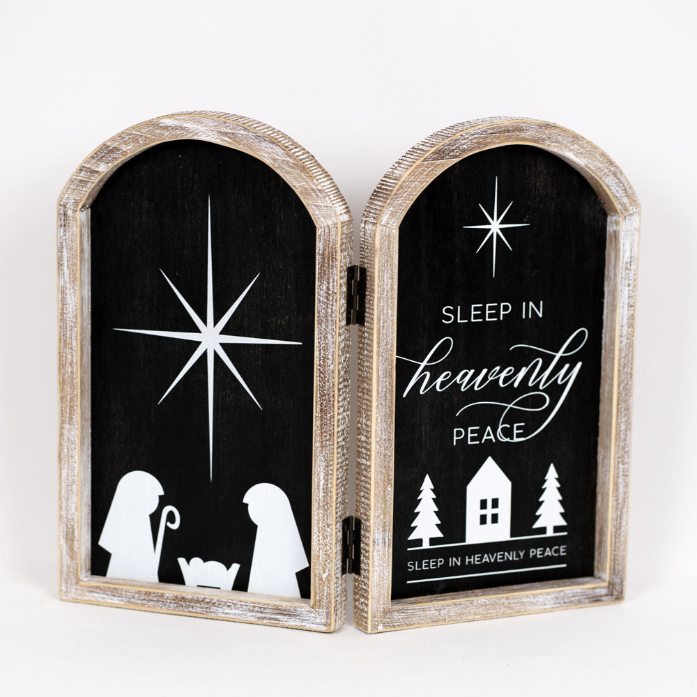 HEAVENLY/PEACE, foldable wood sign - The Nifty Decor