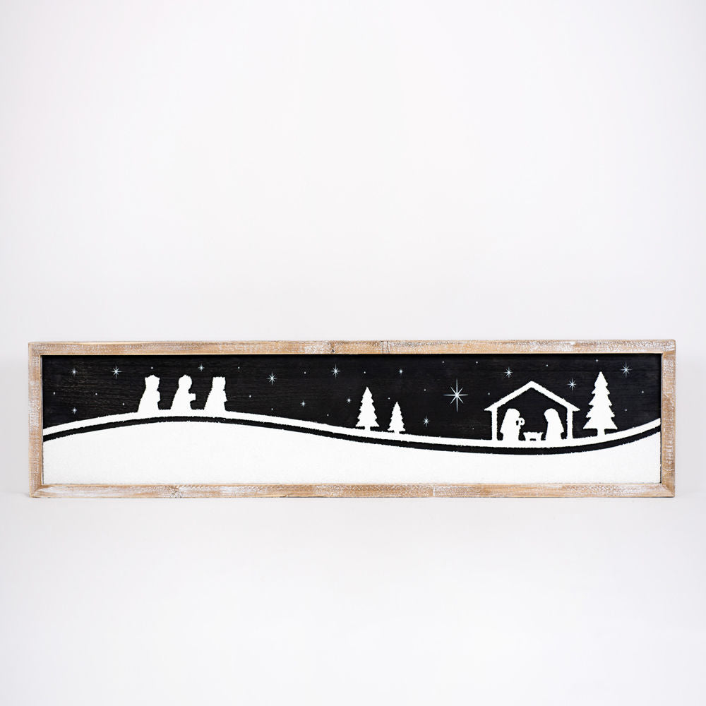 VILLAGE/NATIVITY, reversible sign - The Nifty Decor
